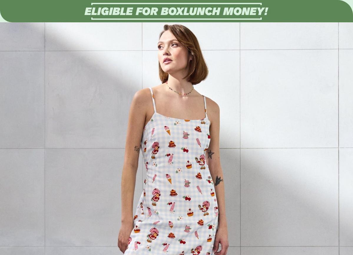 Strawberry Shortcake Desserts Allover Print Gingham Tank Dress - BoxLunch Exclusive