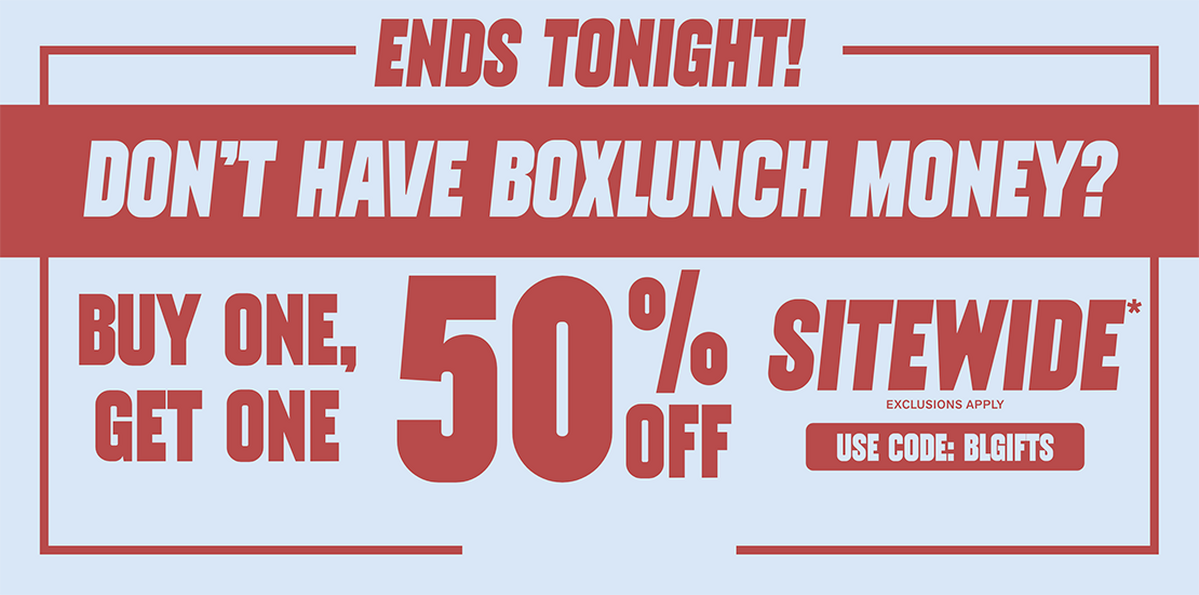 Ends Tonight! Buy One, Get One 50% Off Sitewide!