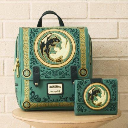 Loungefly DreamWorks How To Train Your Dragon Toothless & Light Fury Mini Backpack and Zip Wallet — BoxLunch Exclusive