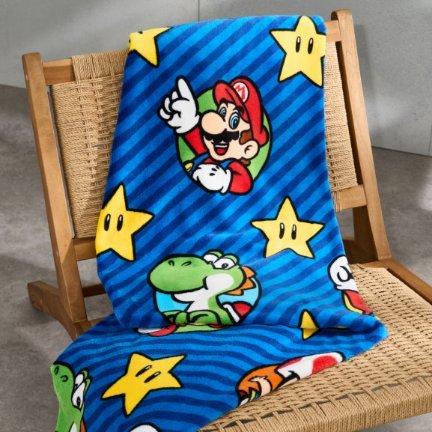 Nintendo Super Mario Bros. Characters Allover Print Fleece Throw