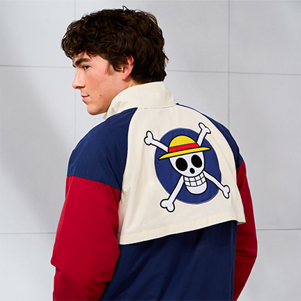 One Piece Jolly Roger Color Block Windbreaker - BoxLunch Exclusive