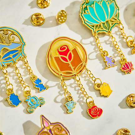 Disney Princess Stained Glass Dangling Charms Blind Box Enamel Pin — BoxLunch Exclusive