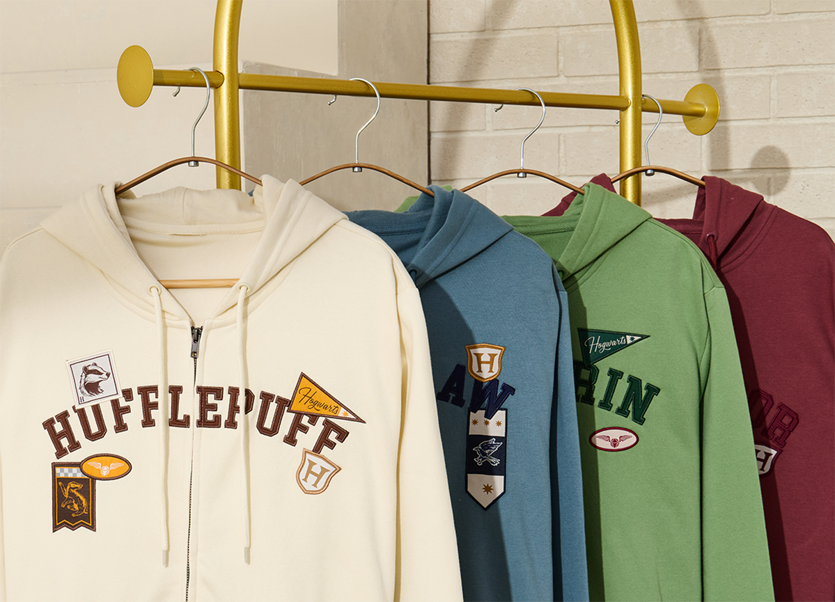 Harry Potter House Embroidered Badges Zippered Hoodie — BoxLunch Exclusives