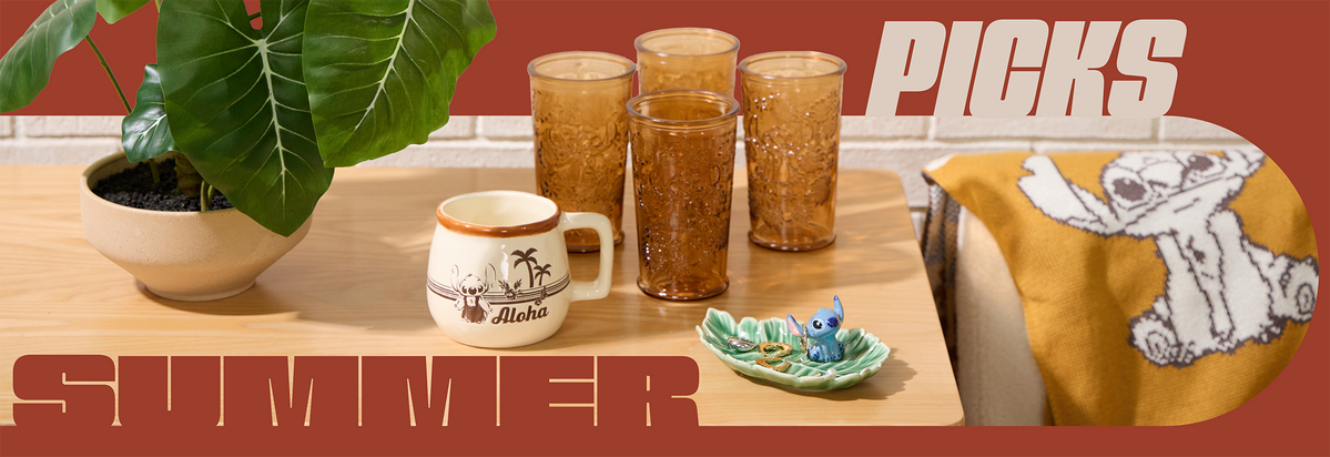 New Arrivals! Lilo & Stitch Home Goods featuring Mugs, Glass set, Trinket Tray & Throw
