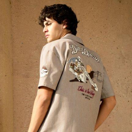 Star Wars The Mandalorian Din Djarin Striped Mechanic Woven Button-Up - BoxLunch Exclusive