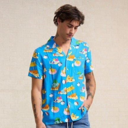 Pokémon Beach Day Allover Print Woven Button-Up — BoxLunch Exclusive