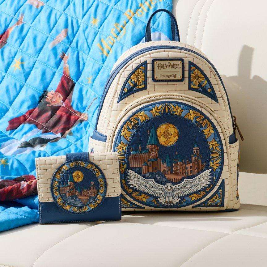 Loungefly Harry Potter Hedwig Hogwarts Stained Glass Mini Backpack and Zip Wallet — BoxLunch Exclusives