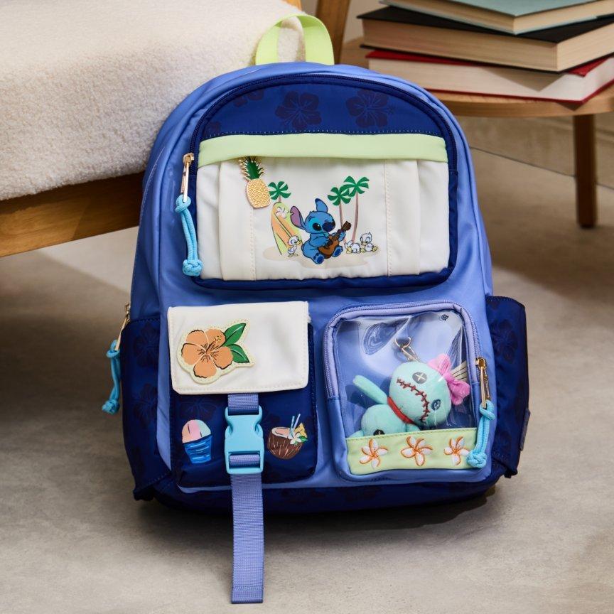 Disney Lilo & Stitch Guitar Stitch Multi-Pocket Backpack with Scrump Plush Charm - BoxLunch Exclusive
