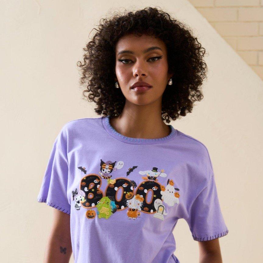 Sanrio Hello Kitty and Friends Halloween Embroidered Glow-in-the-Dark Women's T-Shirt - BoxLunch Exclusive