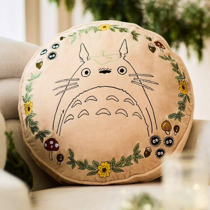Studio Ghibli® My Neighbor Totoro Floral Embroidered Pillow — BoxLunch Exclusive
