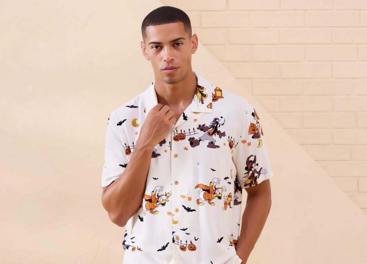 Disney Mickey and Friends Halloween Costumes Allover Print Woven Button-Up - BoxLunch Exclusive
