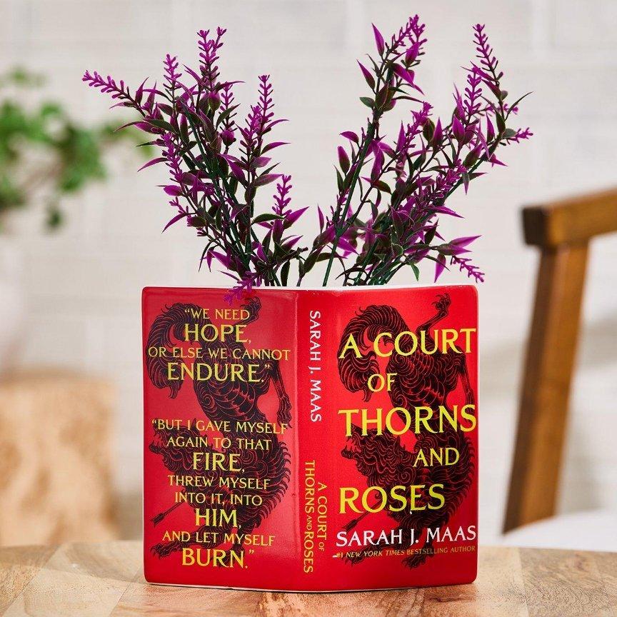 A Court of Thorns and Roses Open Book Figural Vase