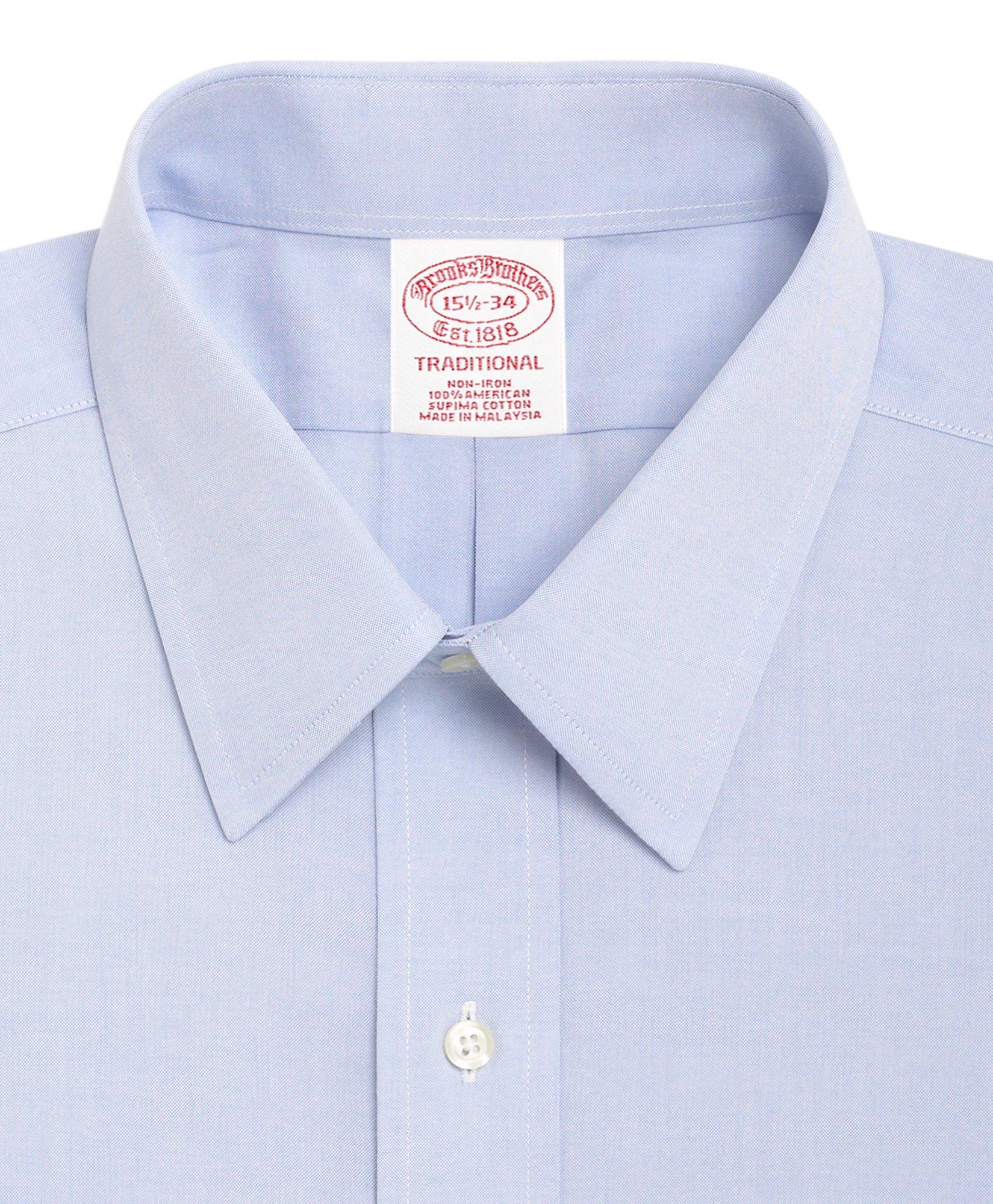 Men s Non Iron Traditional Fit Point Collar Dress Shirt Brooks Brothers