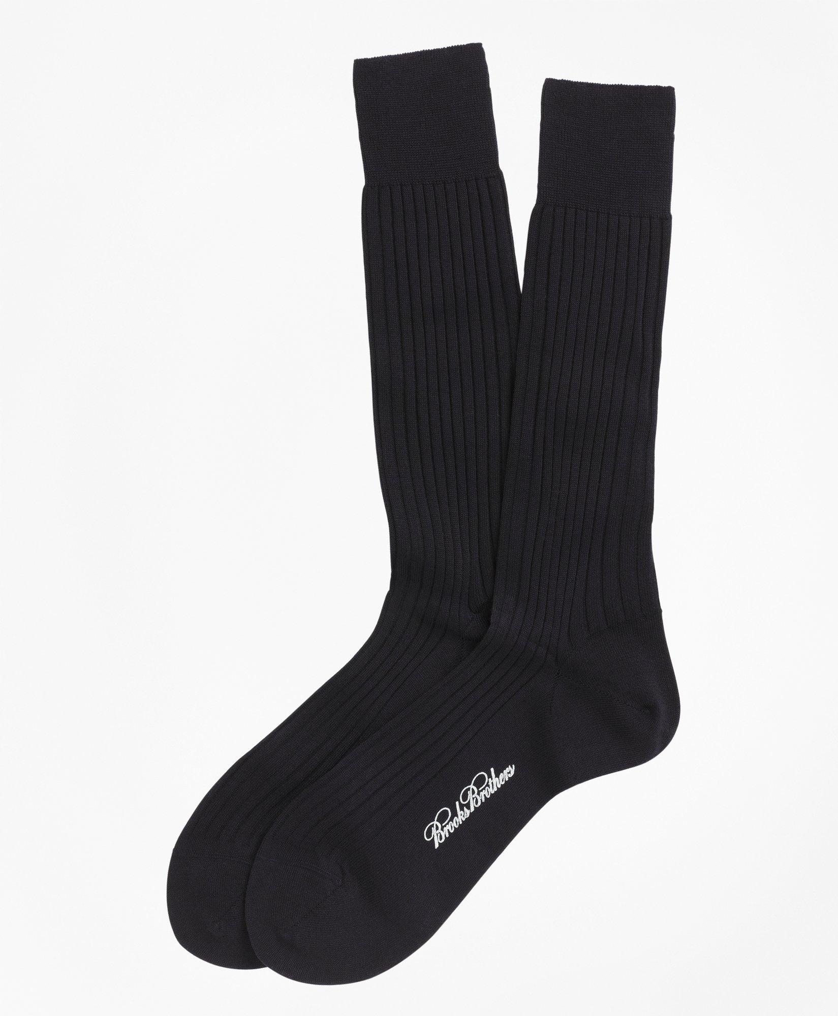 Merino Wool Ribbed Crew Socks, image 1