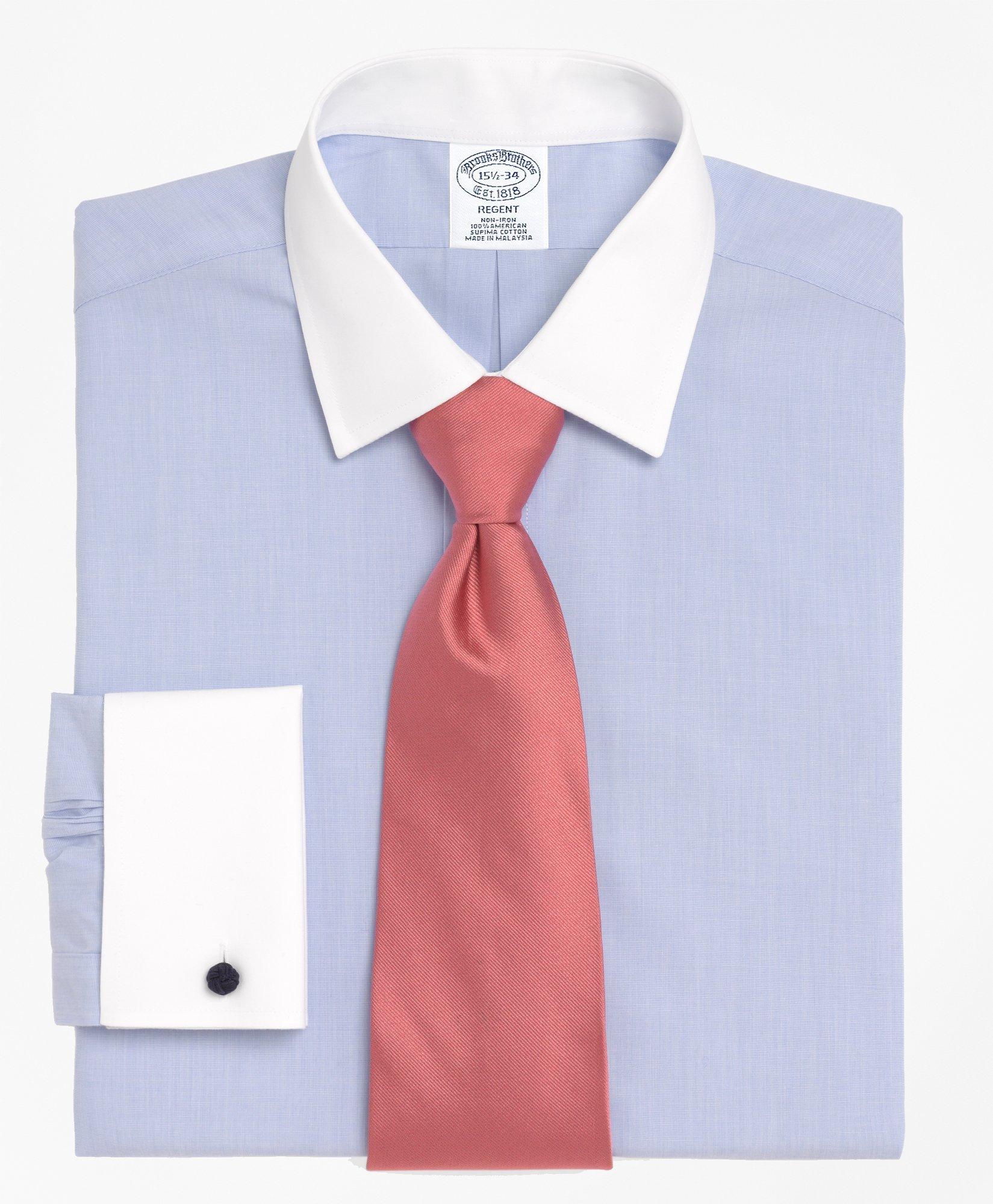 Mens Blue Slim Fit Shirt With White Collar