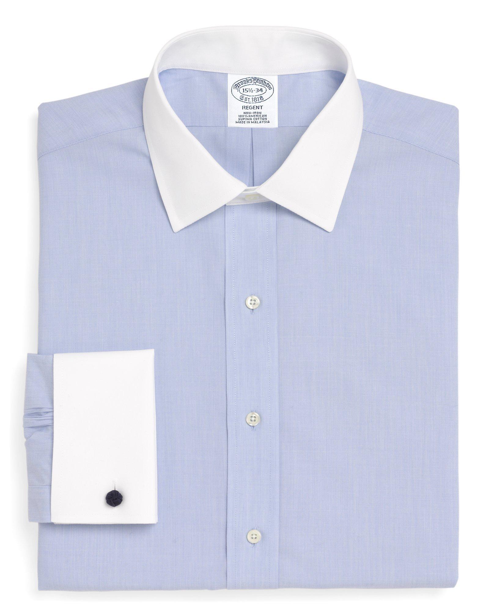 White contrast collar store dress shirt