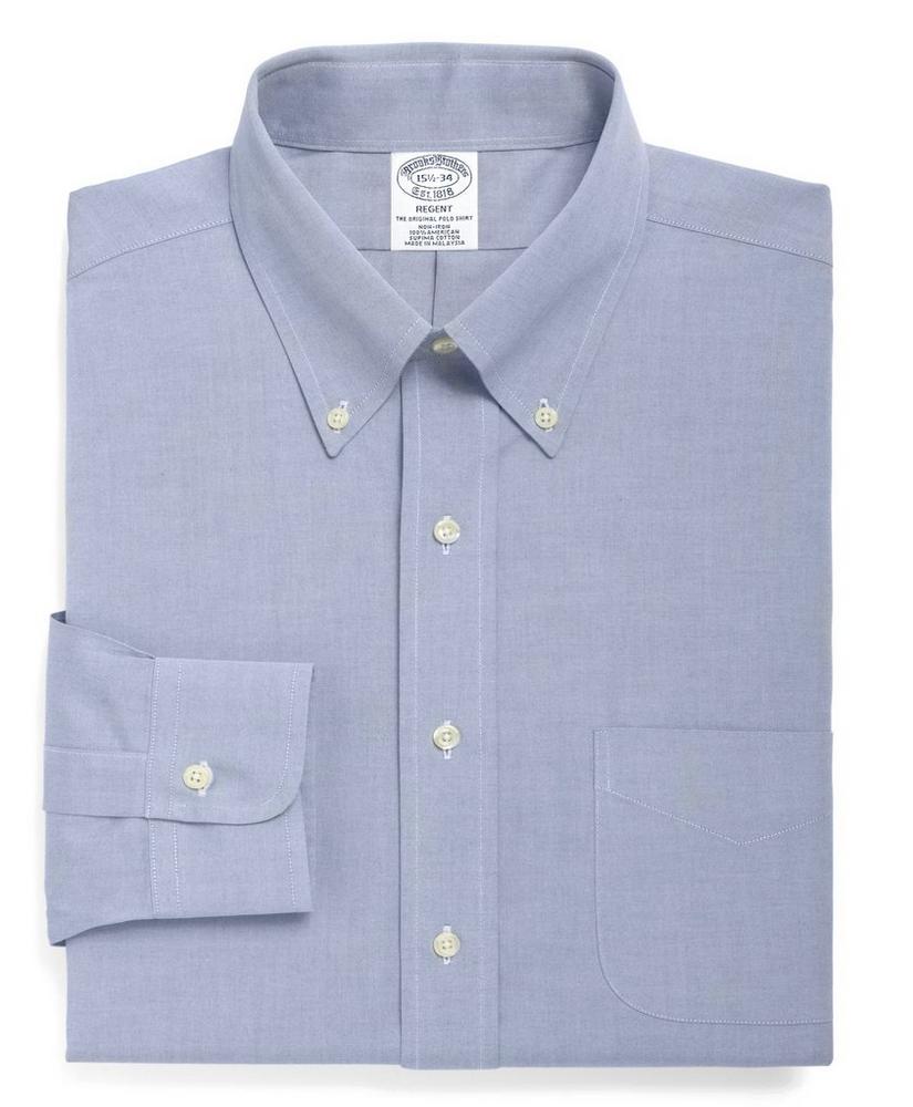 Brooks Brothers Brooks Brothers Men's Slim Fit Non Iron Dress Shirt 15.5-32 33 Blue White 