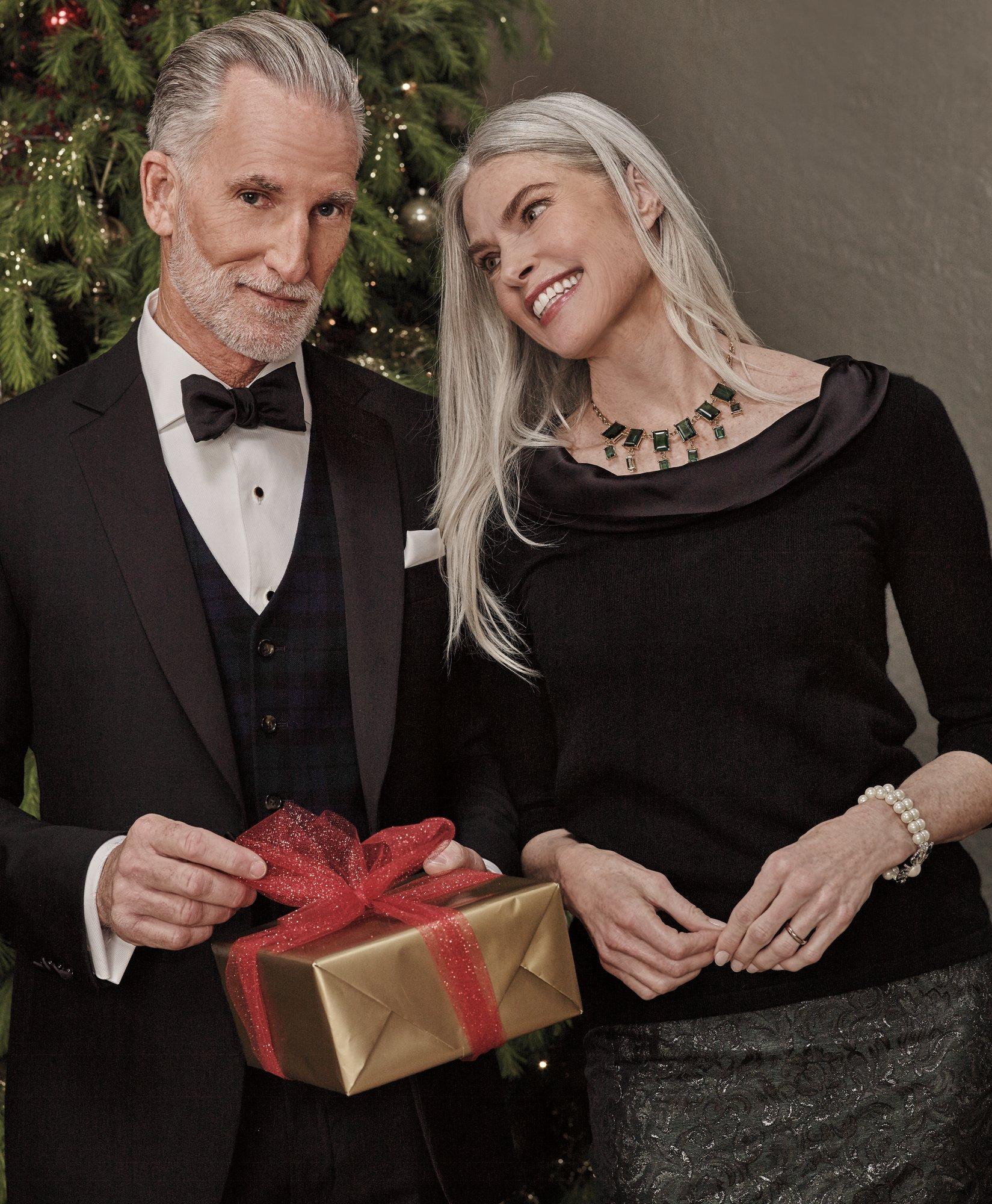 Burgundy & White Christmas Self-Tie Bow Tie, In stock!