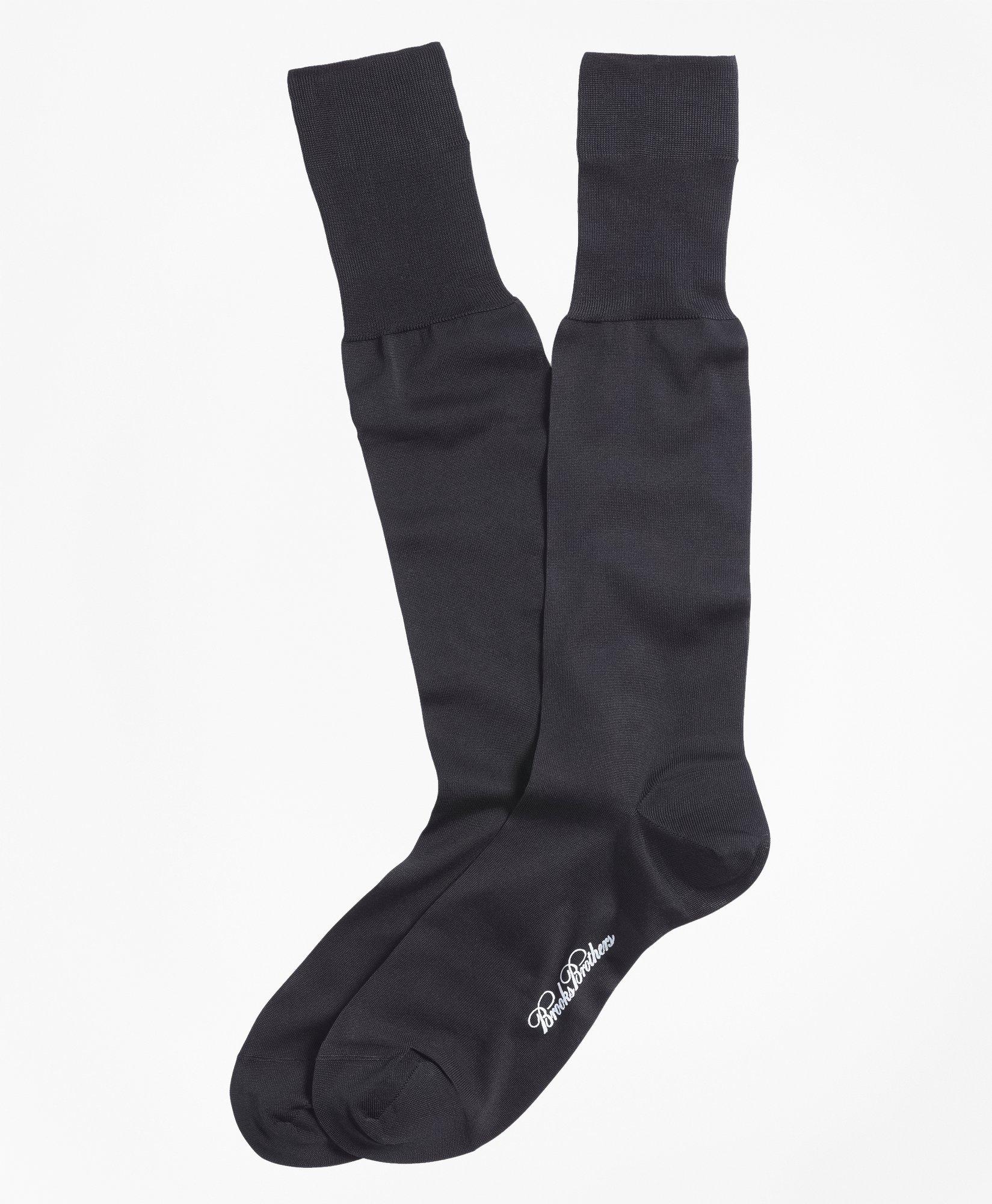 Finest Socks In The World - Over The Calf Black Silk for Black Tie