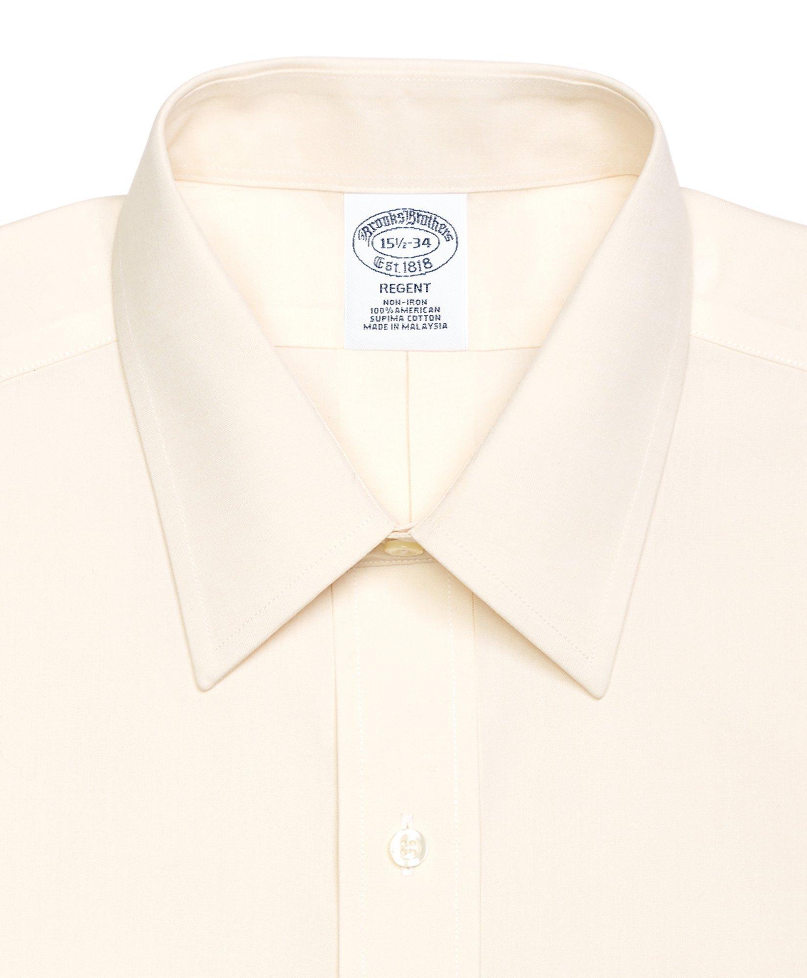 Men's Non-Iron Slim Fit Point Collar Dress Shirt | Brooks Brothers