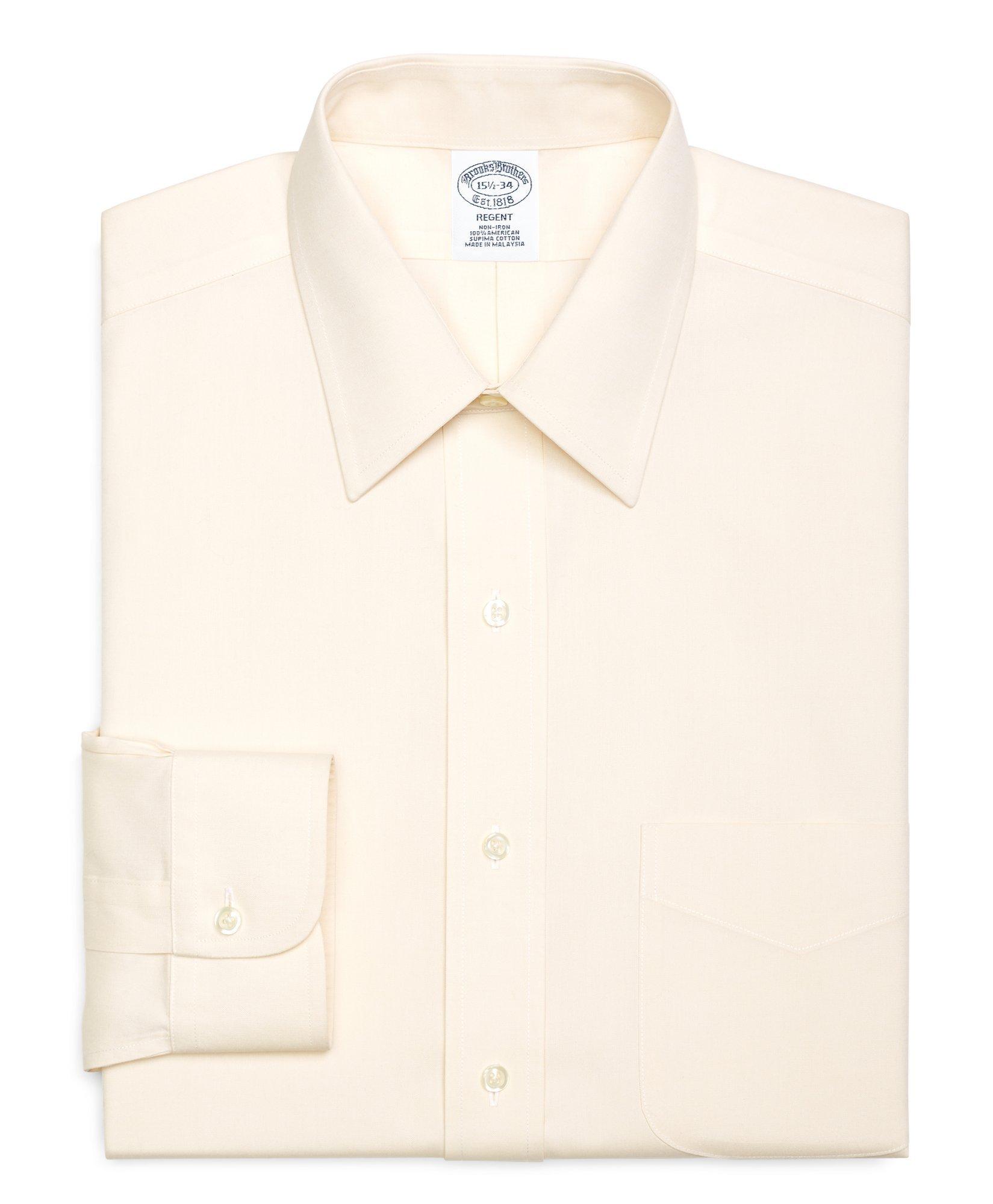 Men's Non-Iron Slim Fit Point Collar Dress Shirt | Brooks Brothers