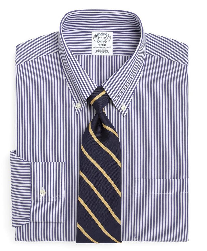 Blue for Men Brooks Brothers Cotton Regent-fit Striped Dress Shirt in Bright Blue Mens Clothing Shirts Formal shirts 