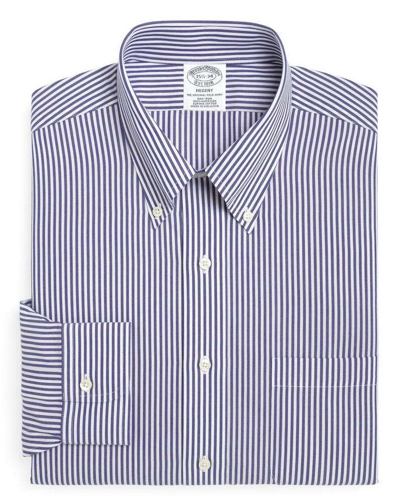 Brooks Brothers Men's Blue Stripe Cotton Dress Shirt 14.5 32/33 $125 
