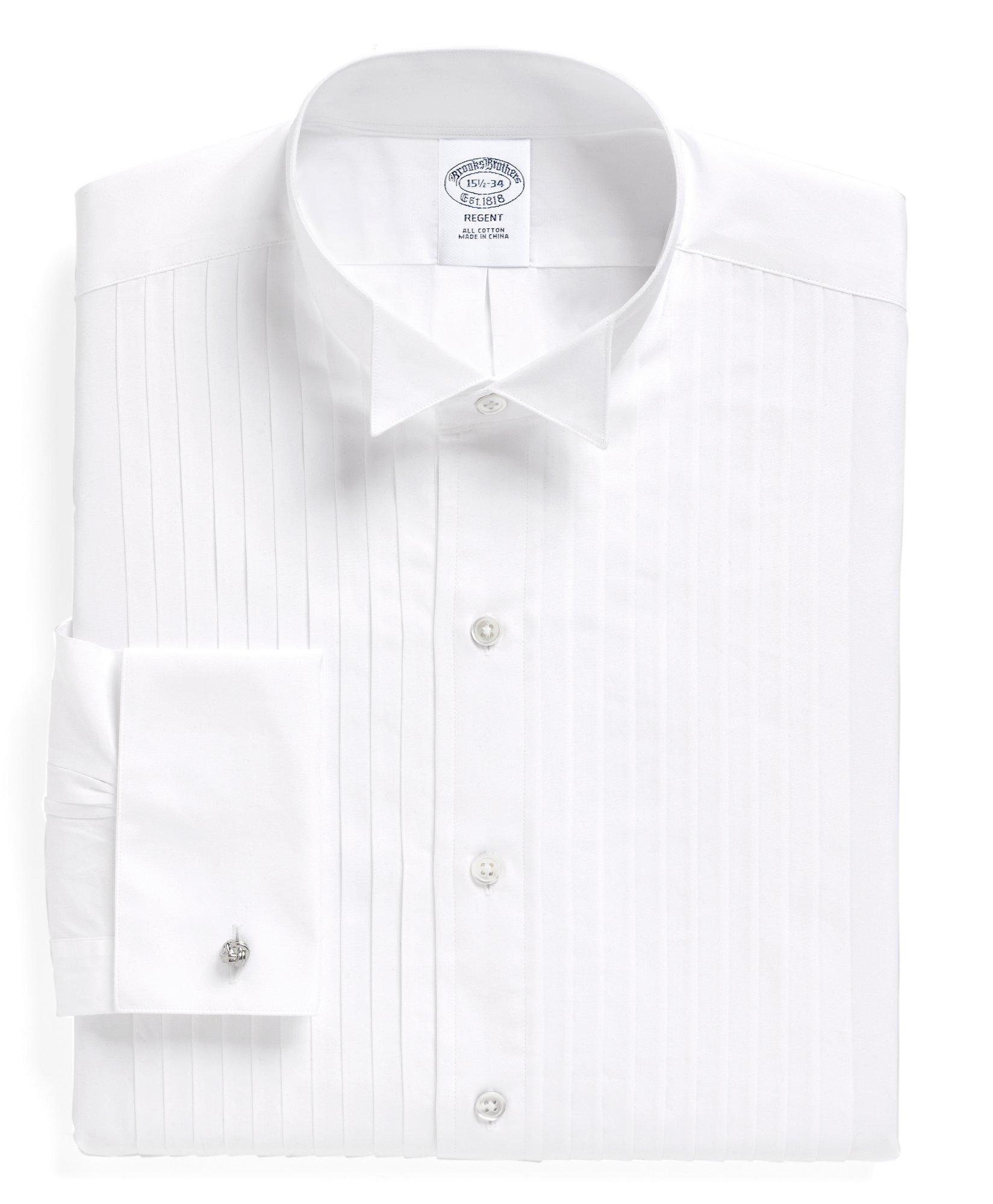 Regent Fit Ten-Pleat Wing Collar Tuxedo Shirt, image 2