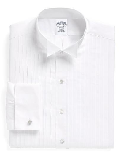 Regent Fit Ten-Pleat Wing Collar Tuxedo Shirt, image 2