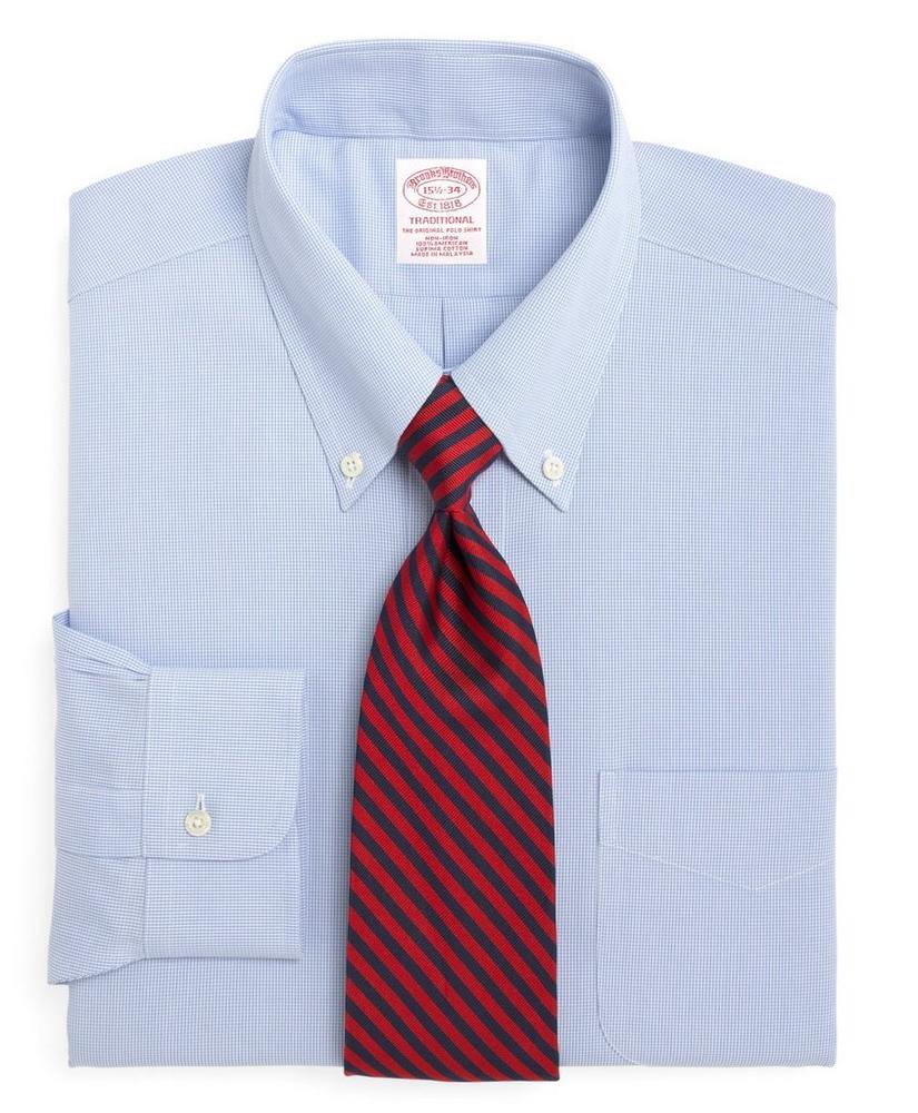 Traditional Extra-Relaxed-Fit Dress Shirt, Non-Iron Houndstooth, image 1