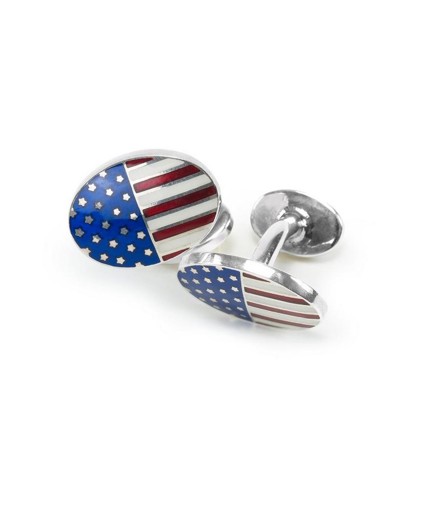 USA American Flag Stainless Steel Cuff Links Dress Shirt Cufflinks 