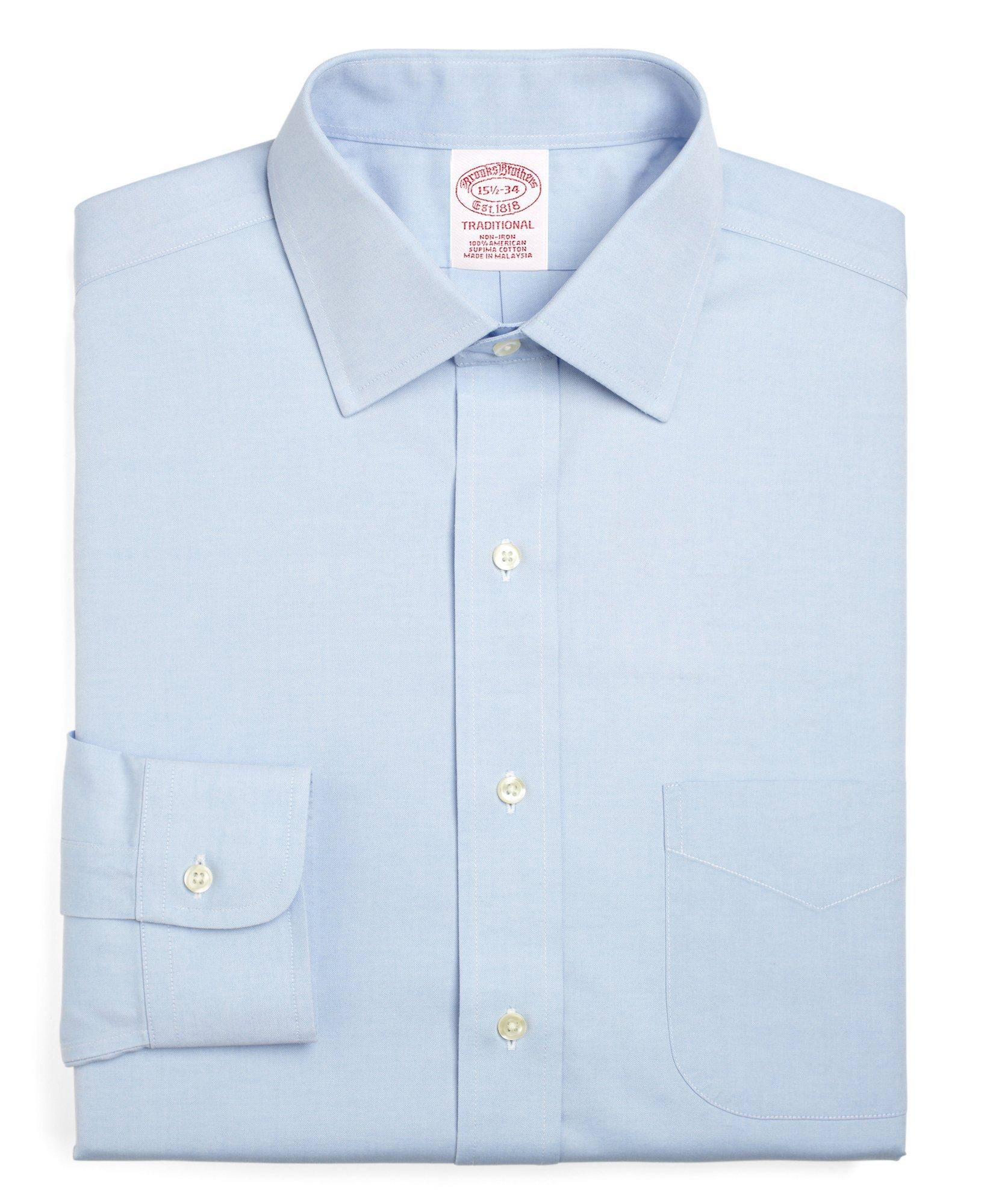 Men's Non-Iron Traditional Fit Spread Collar Dress Shirt | Brooks Brothers