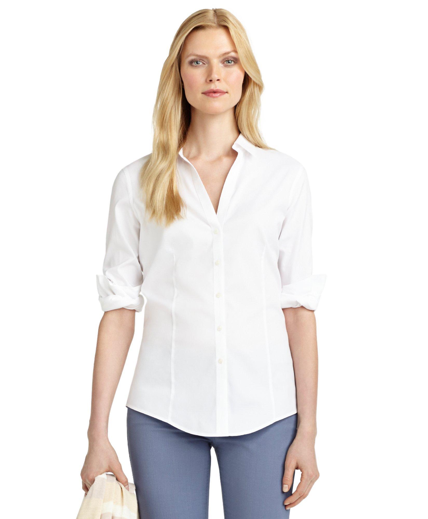 petite white dress shirt