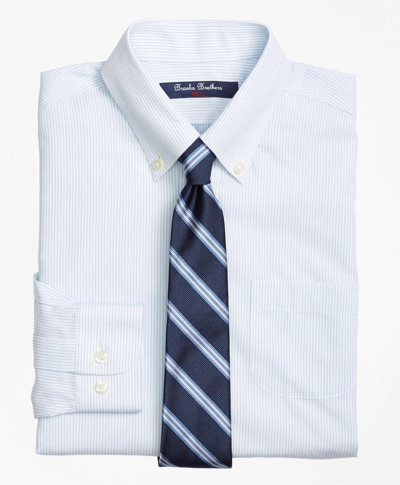 Boys Non-Iron Supima® Cotton Broadcloth Mini Stripe Dress Shirt, image 1