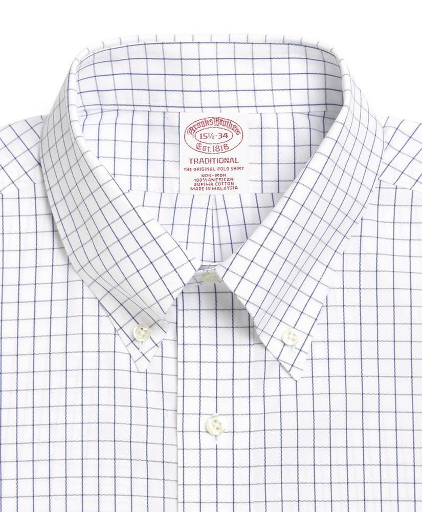 Traditional Extra-Relaxed-Fit Dress Shirt, Non-Iron Windowpane, image 2