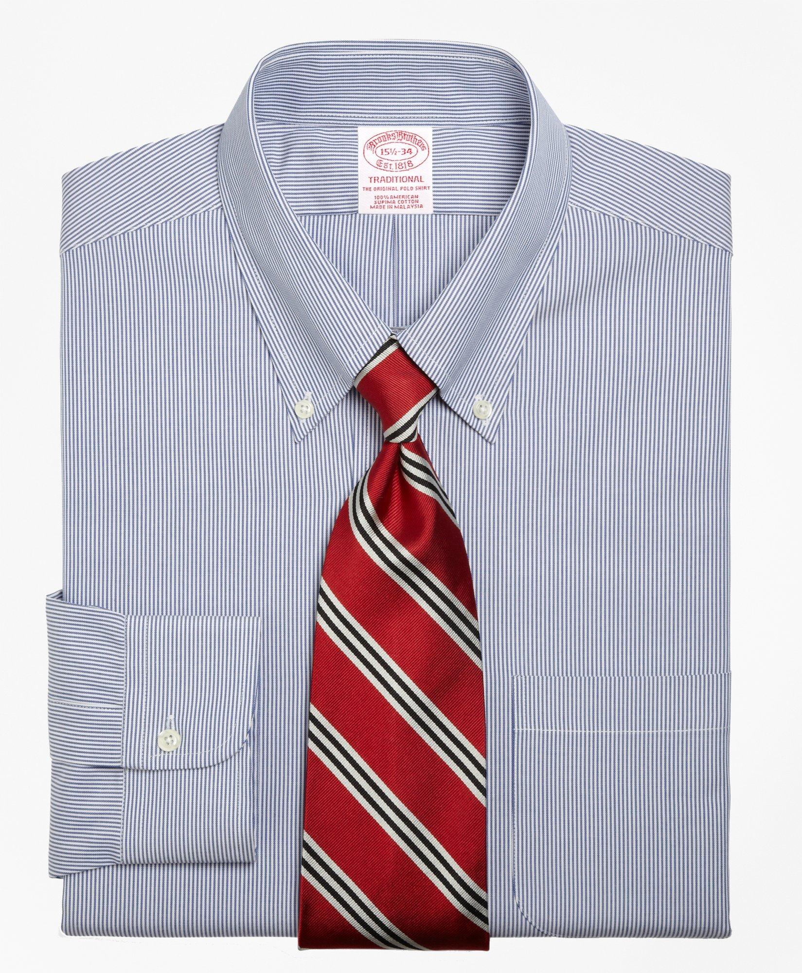 Traditional Extra-Relaxed-Fit Dress Shirt, Stripe