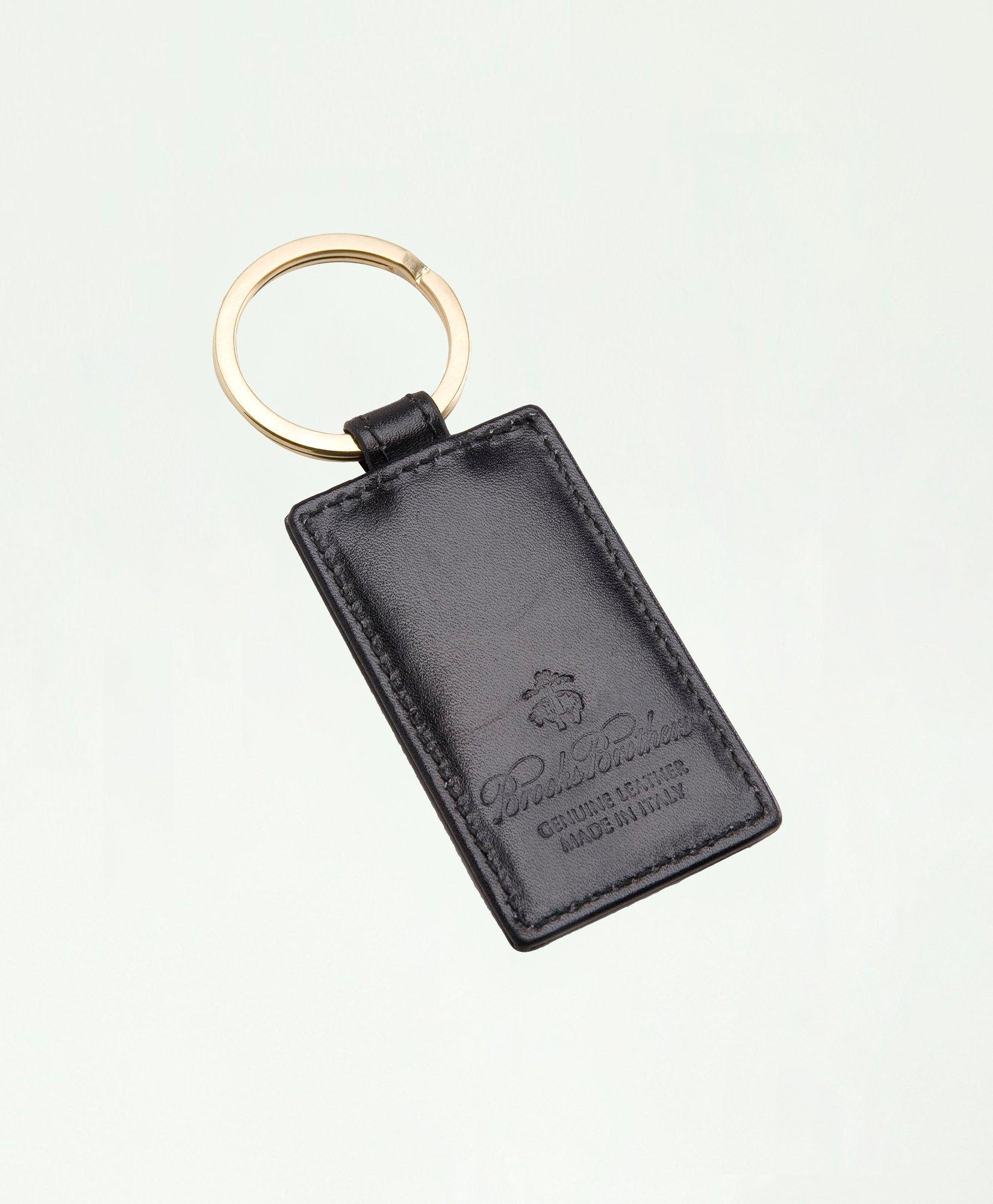 Black French Calfskin Key Chain Brooks Brothers
