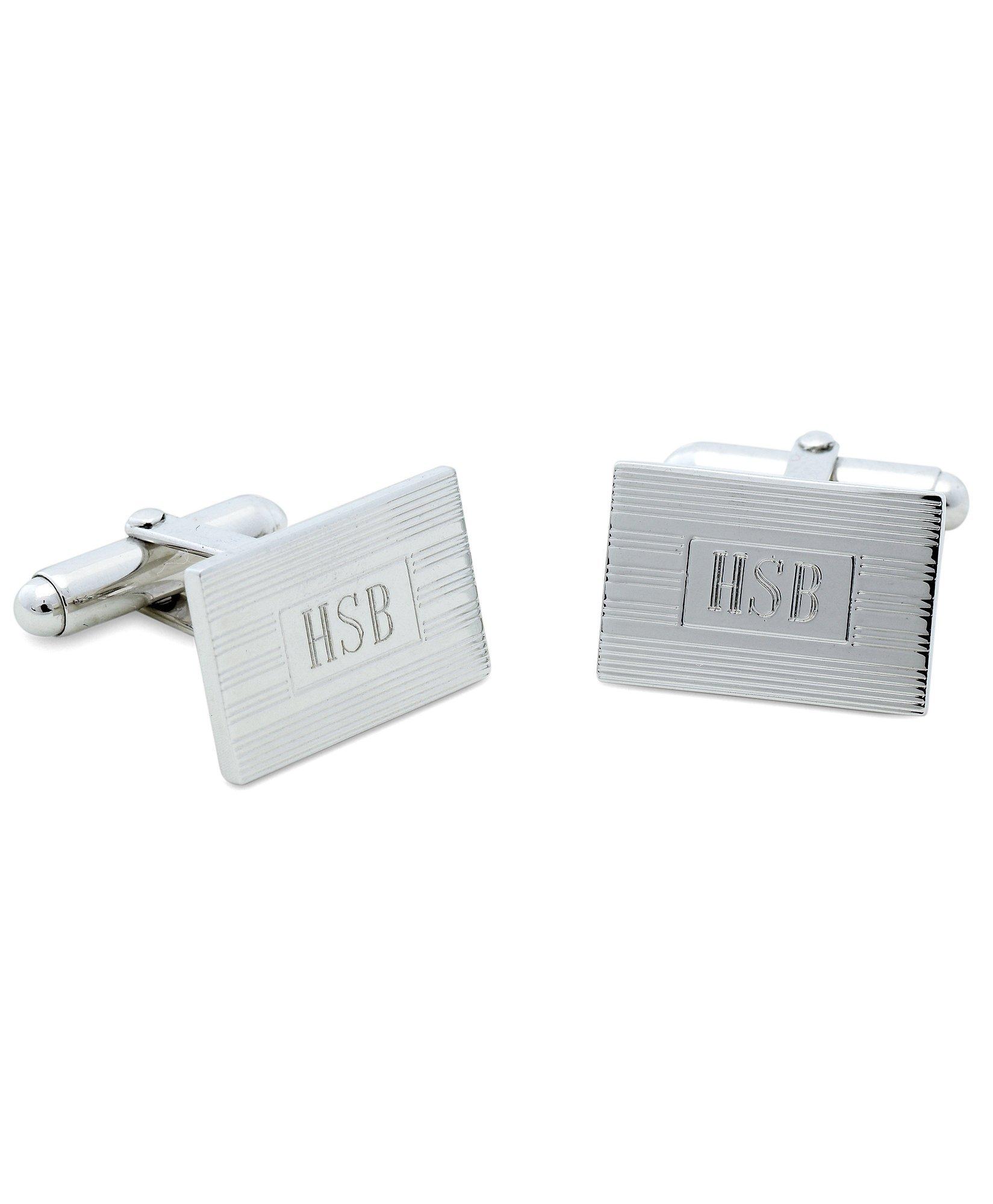 ENGRAVABLE Silver and Gold Cufflinks 33810112181