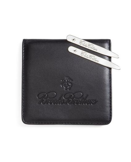 Metallic Collar Stays with Nappa Leather Case, image 1