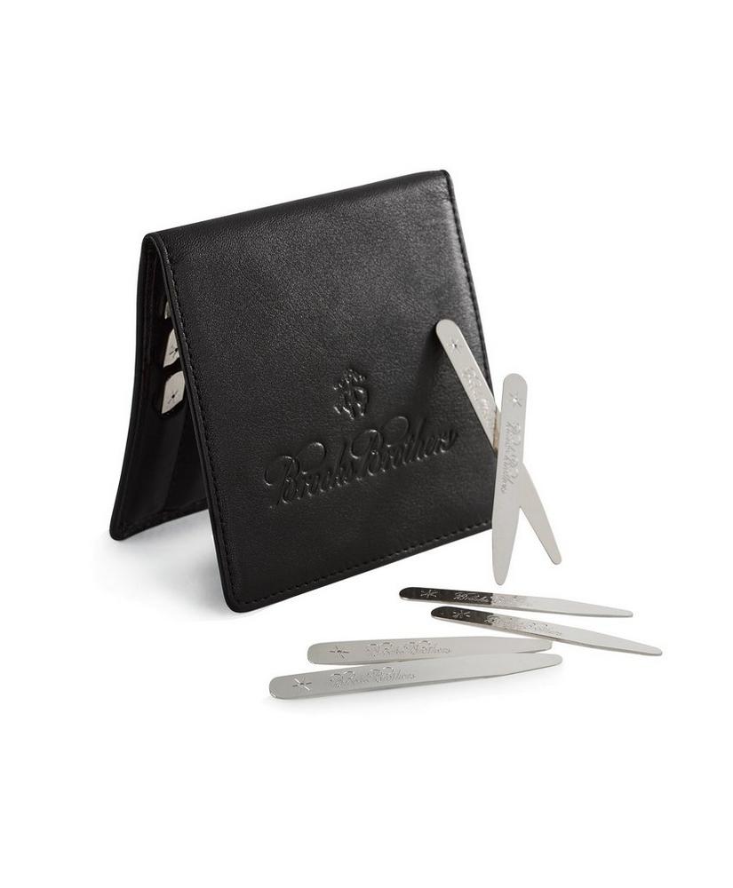 Metallic Collar Stays with Nappa Leather Case, image 2