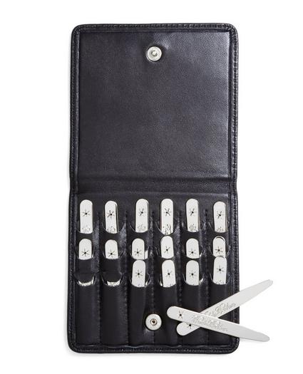 Metallic Collar Stays with Nappa Leather Case, image 4