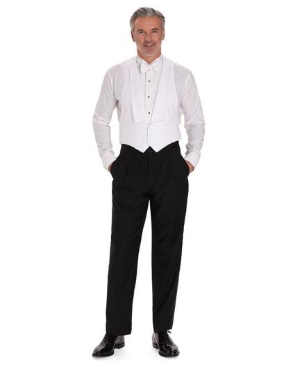 White Cotton Pique Tuxedo Vest, image 2