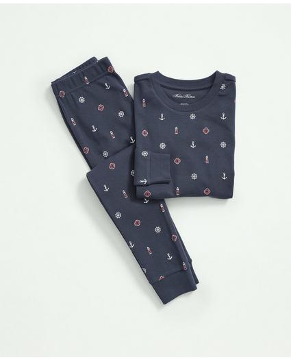 Boys Cotton Printed Pajama Set, image 1