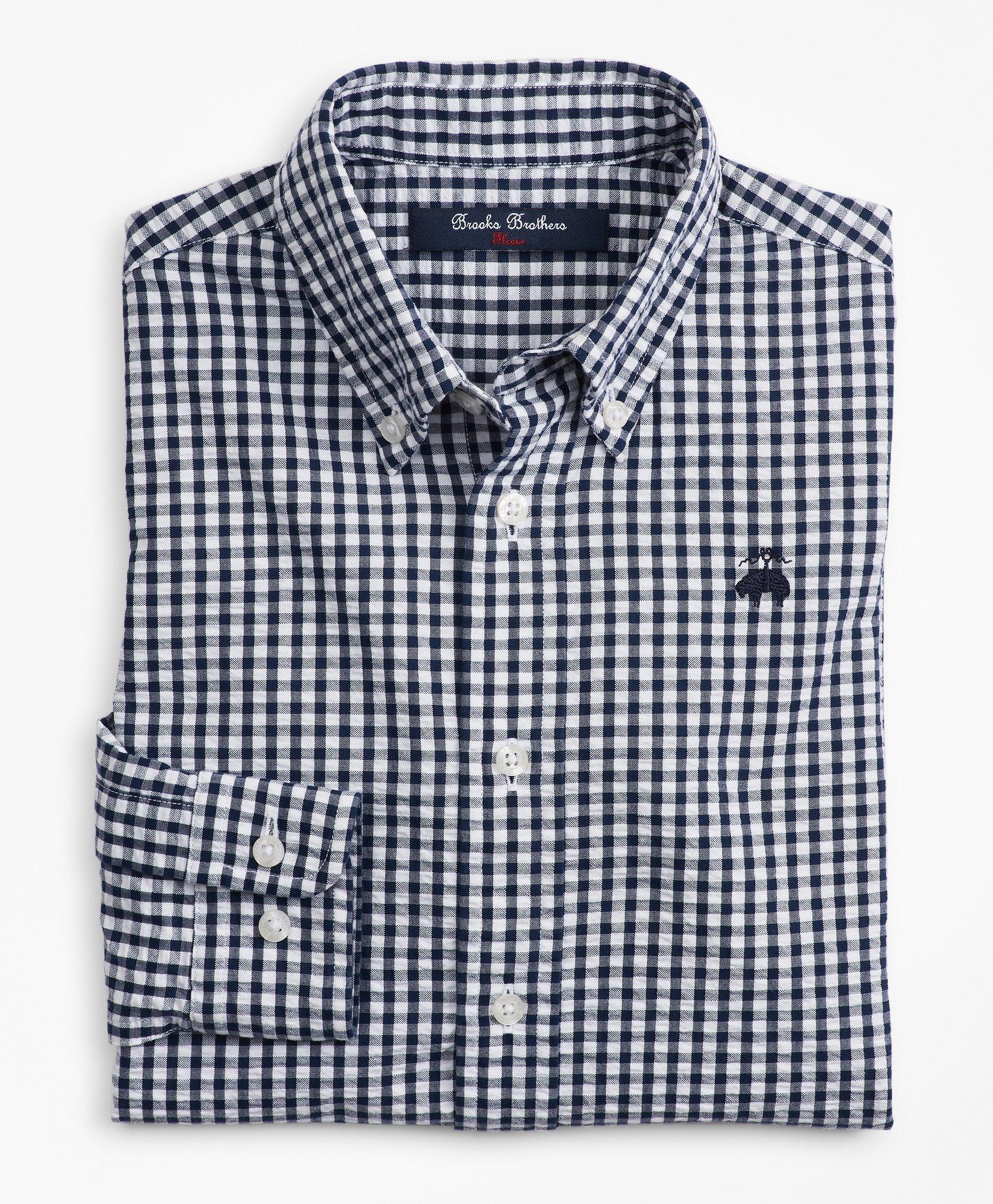 brooks brothers seersucker shirt