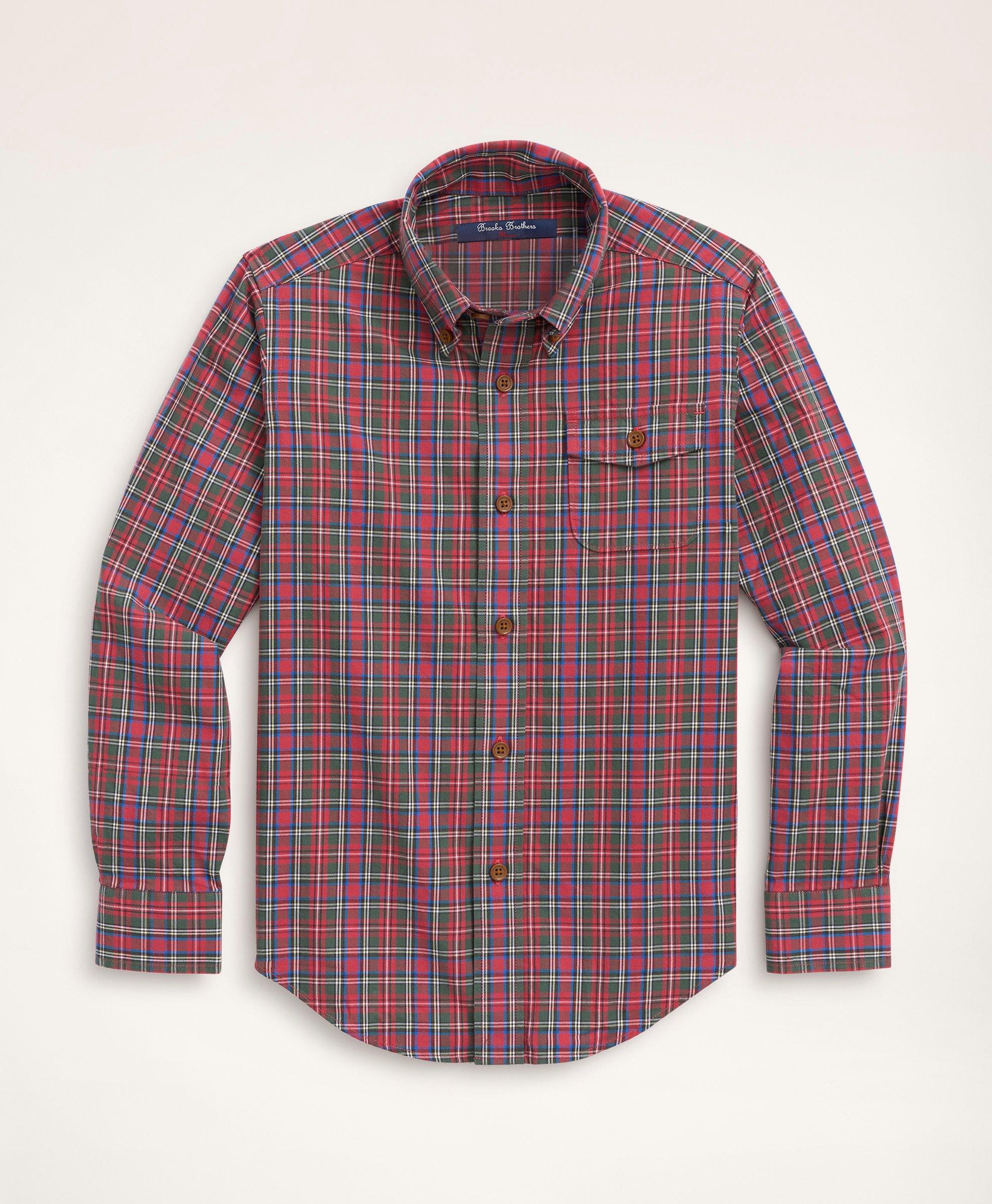 red tartan boys shirt