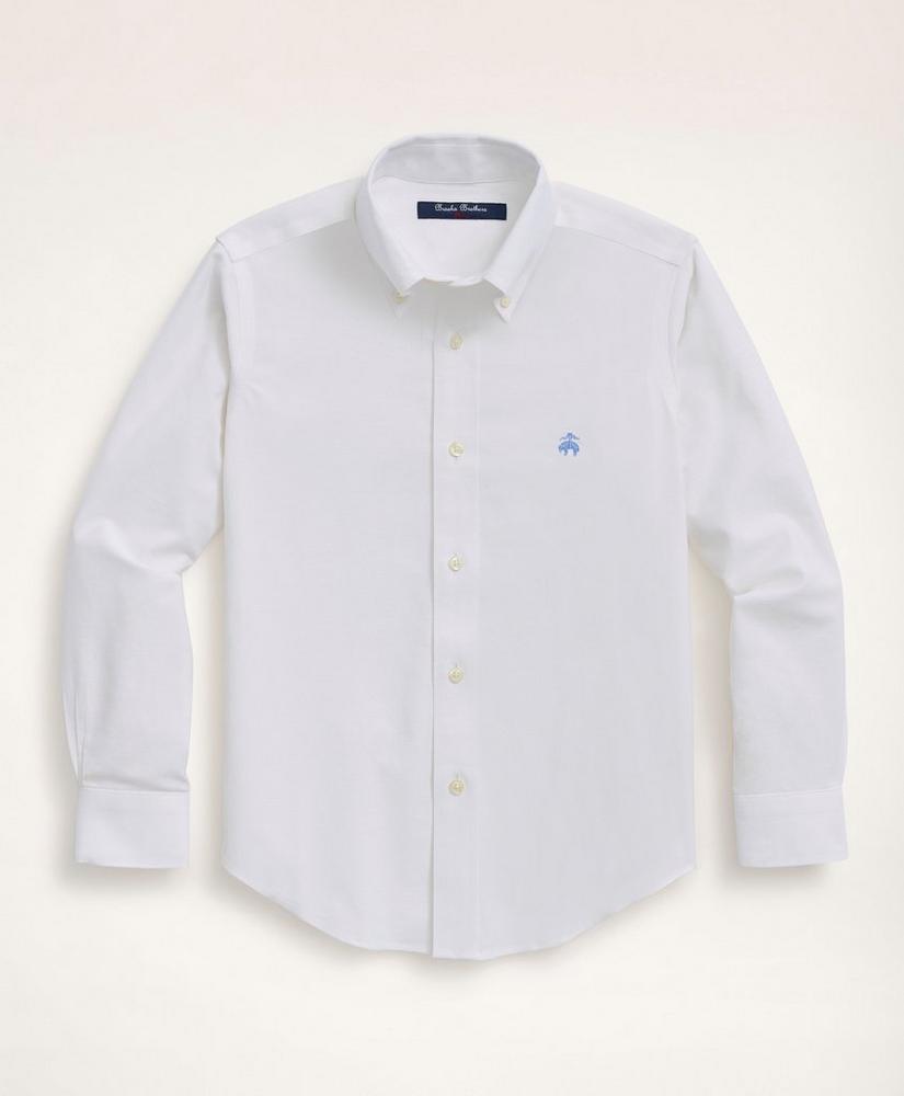 Boys Non-Iron Stretch Cotton Oxford Sport Shirt, image 1