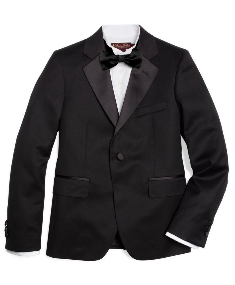 Boy's/Youth One Button 100% Wool Black Tuxedo Coat 