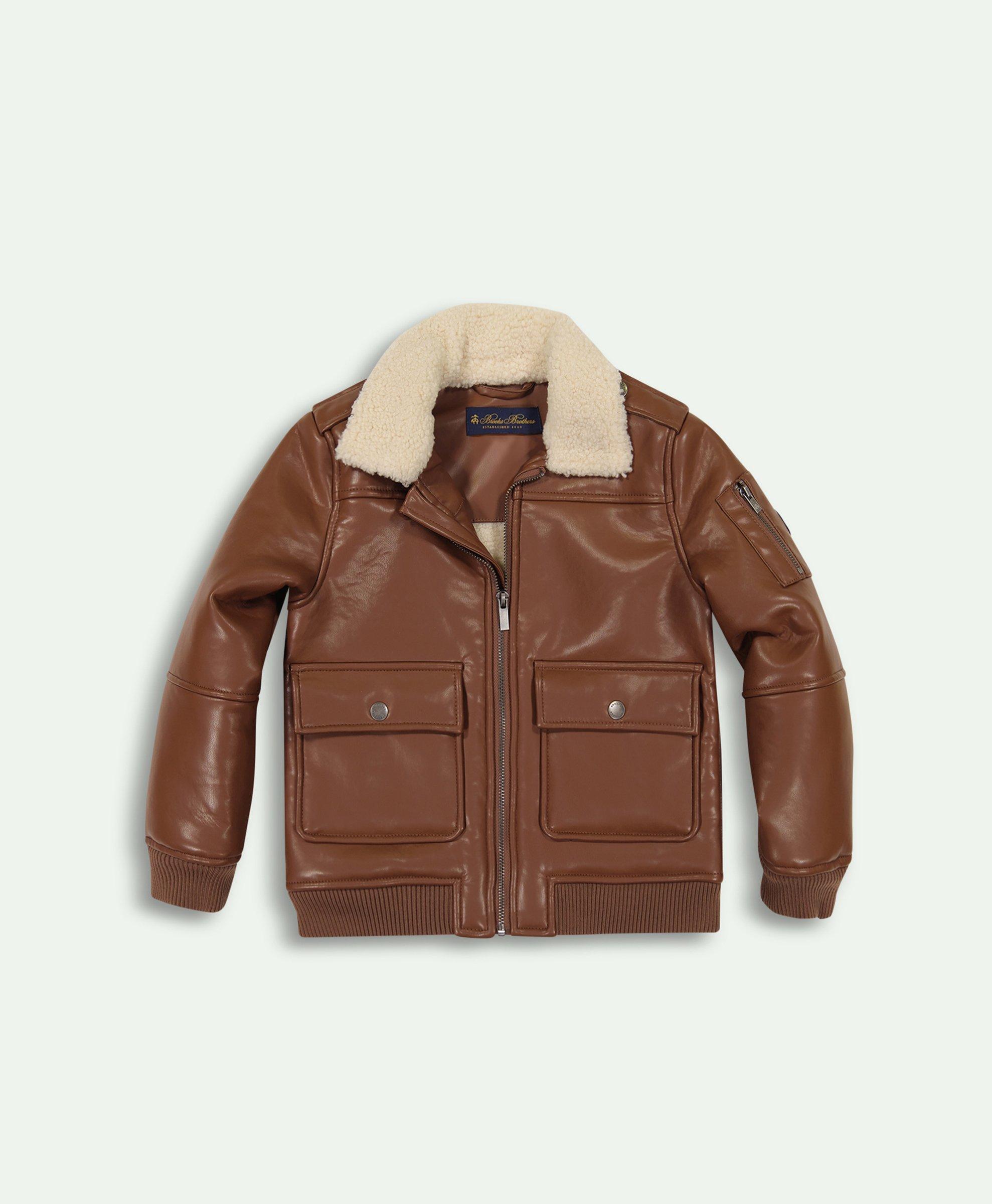 Brooks brothers leather 2025 bomber jacket