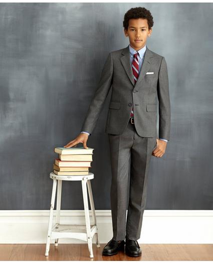 Boys Junior Two-Button Wool Suit Jacket, image 2