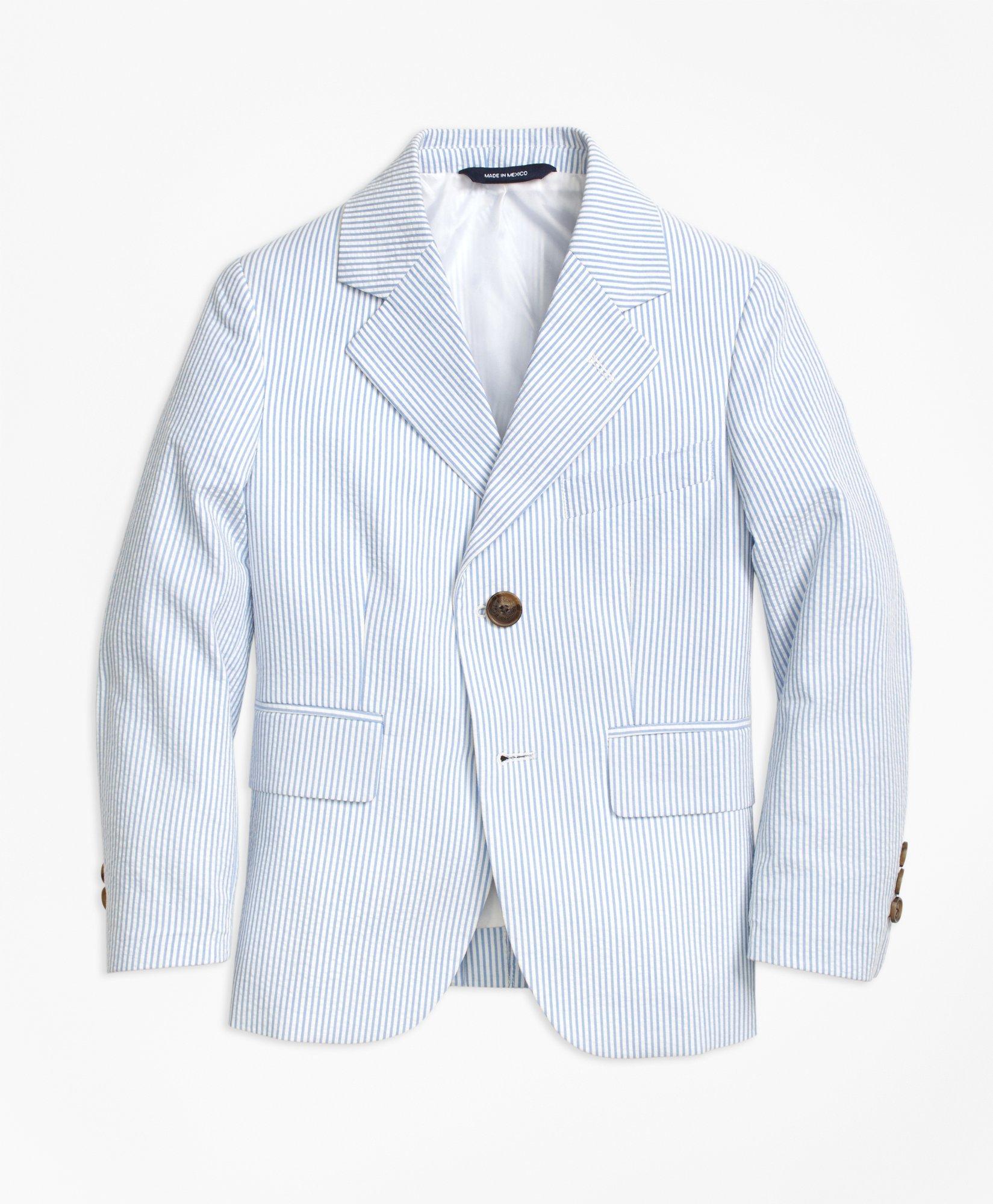 Boys Two-Button Seersucker Junior Jacket